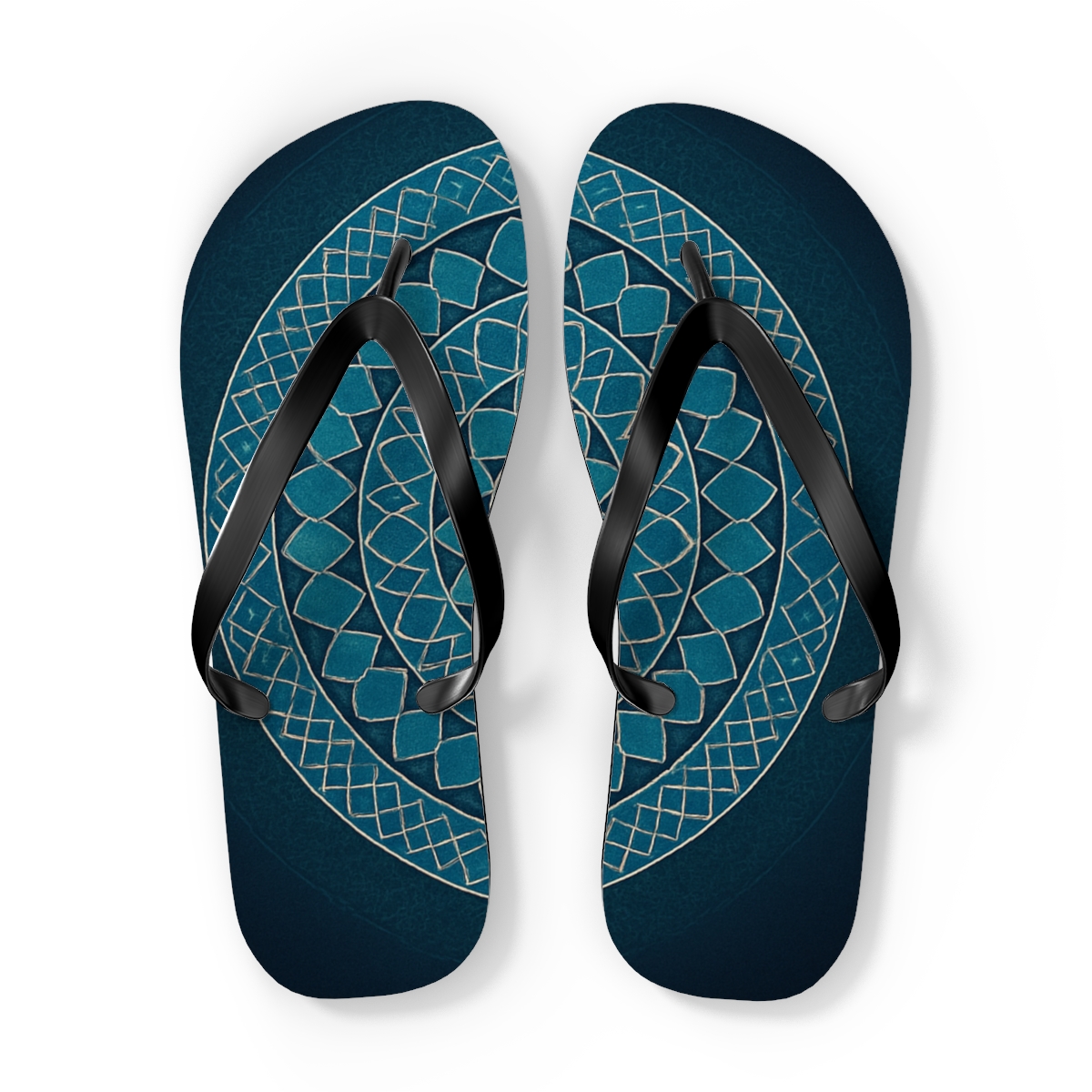 Prismatic Lattice Halo unique graphic flip flops