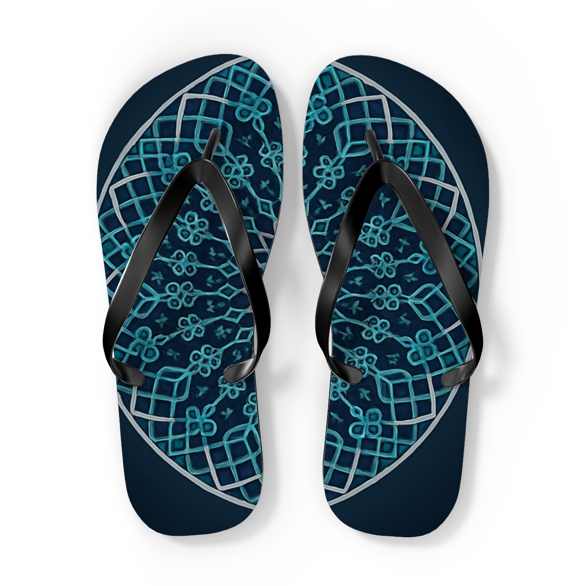 Prismatic Lattice Rosette custom flip flops