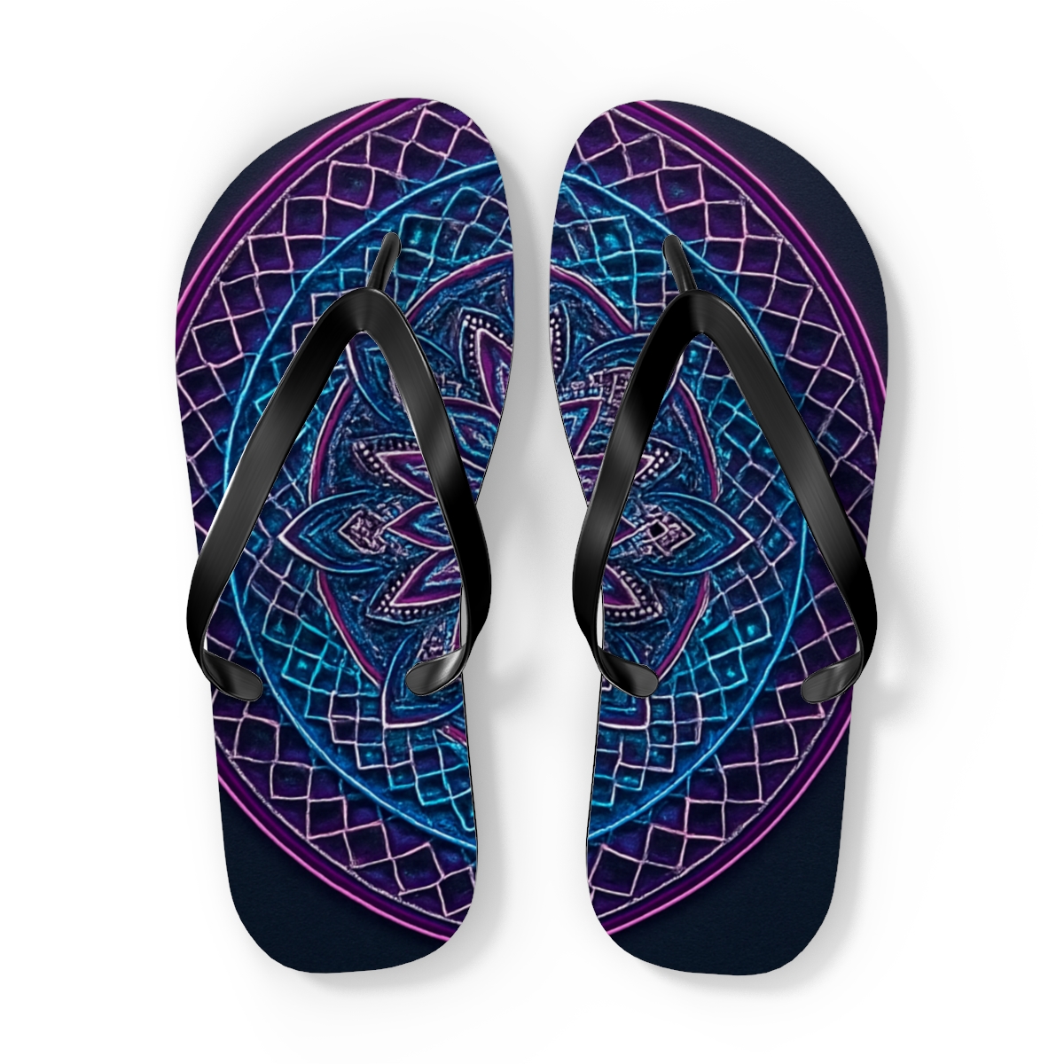 Prismatic Lattice Rosette personalized beach flip flops