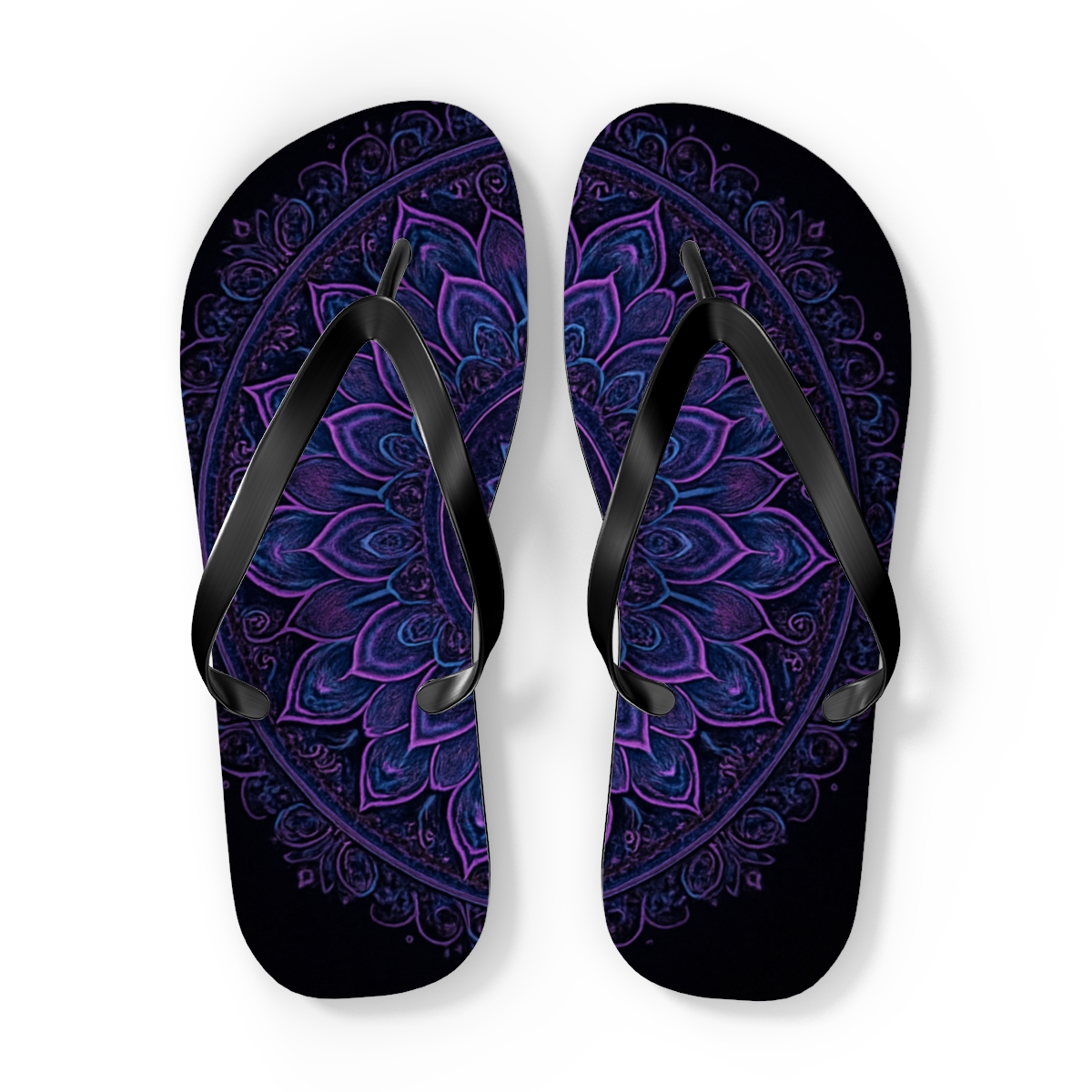 Prismatic Orbit Filigree colorful rubber flip flops