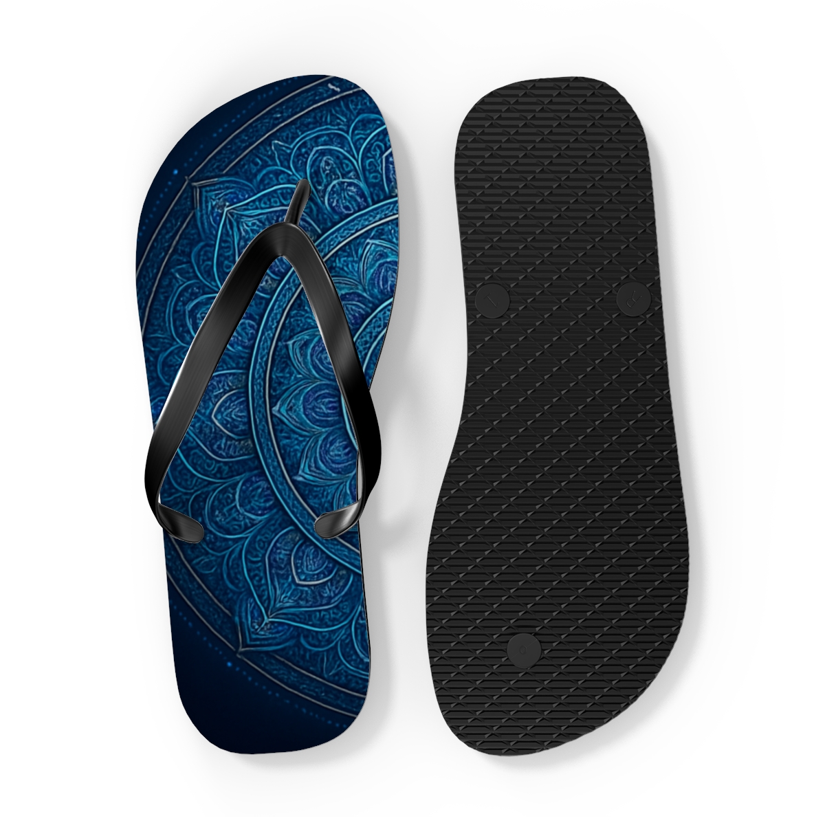 Prismatic Orbit Filigree Mandala custom flip flops