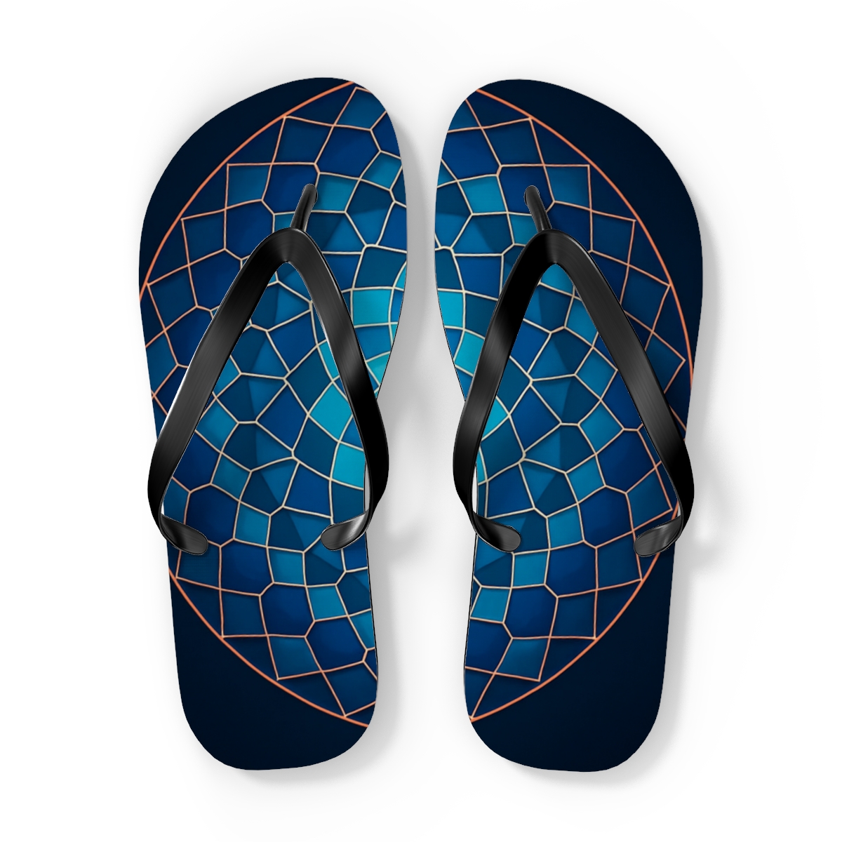 Prismatic Orbit Lattice trendy printed flip flops