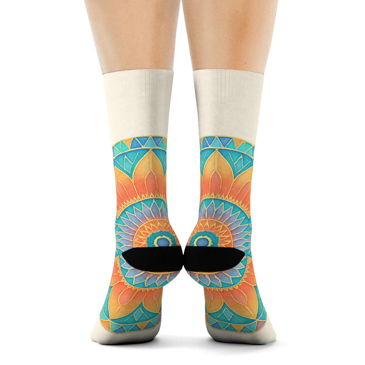 Prismatic Orbit Rosette trendy colorful socks
