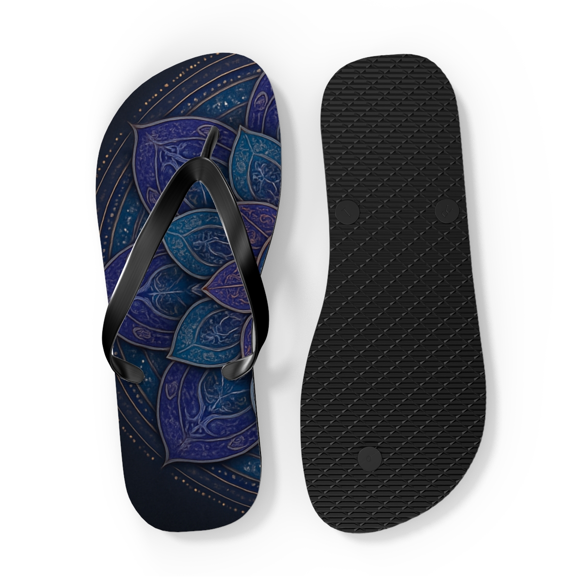 Prismatic Orbital Filigree trendy printed flip flops