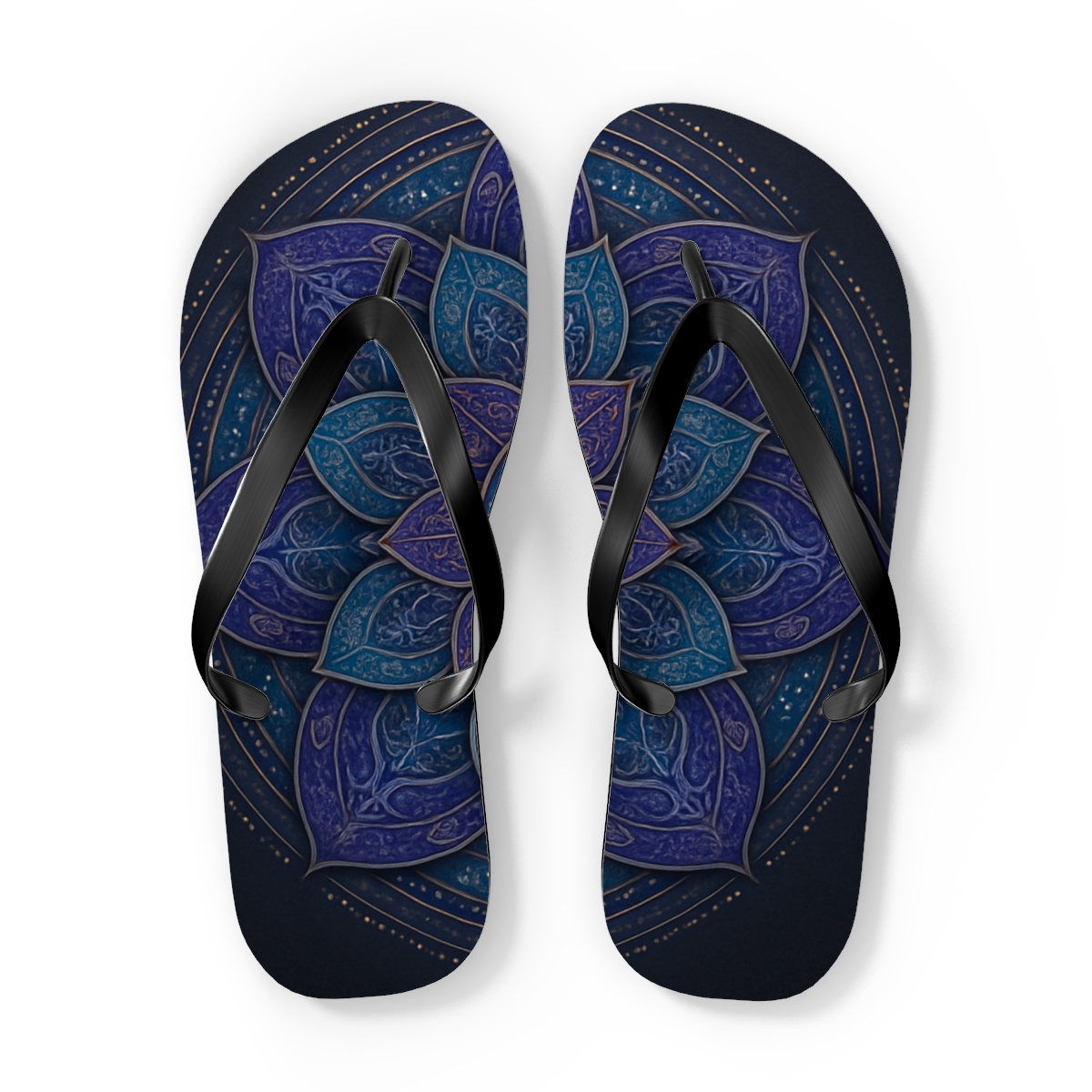 Prismatic Orbital Filigree trendy printed flip flops