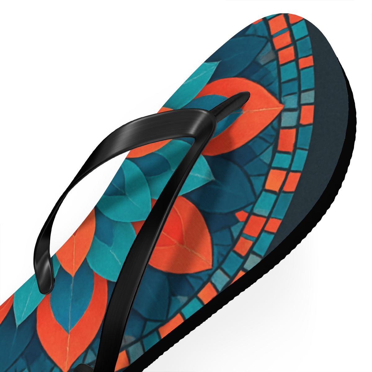 Prismatic Petal Mosaic custom flip flops