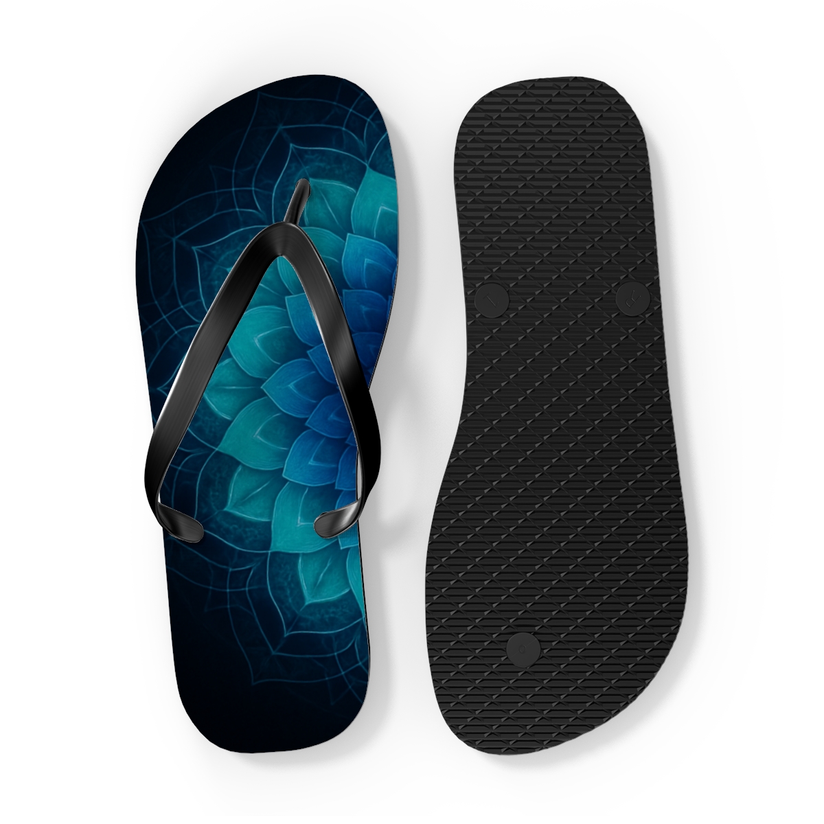 Prismatic Petal Orbit custom flip flops