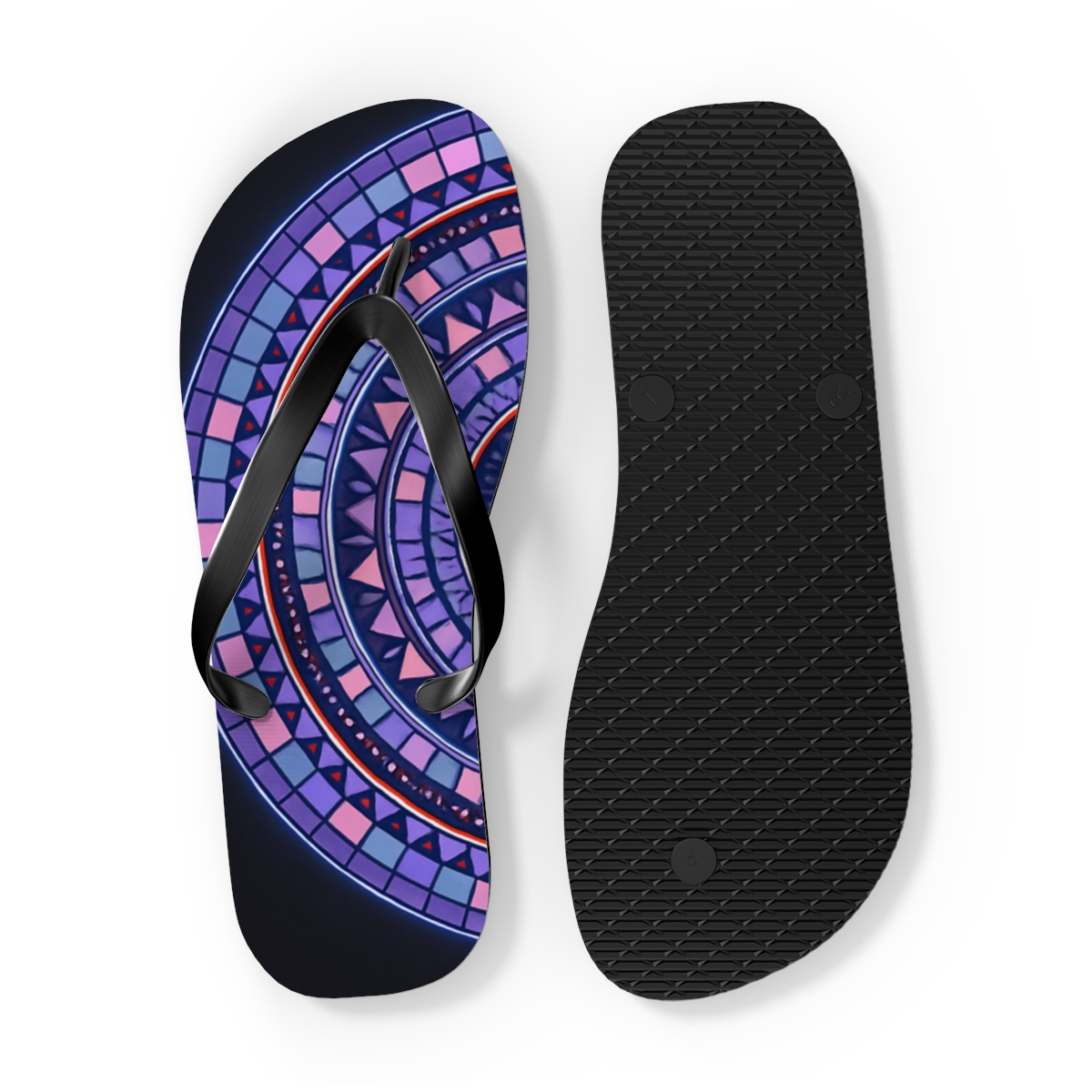 Prismatic Ringburst Cartography designer logo flip flops