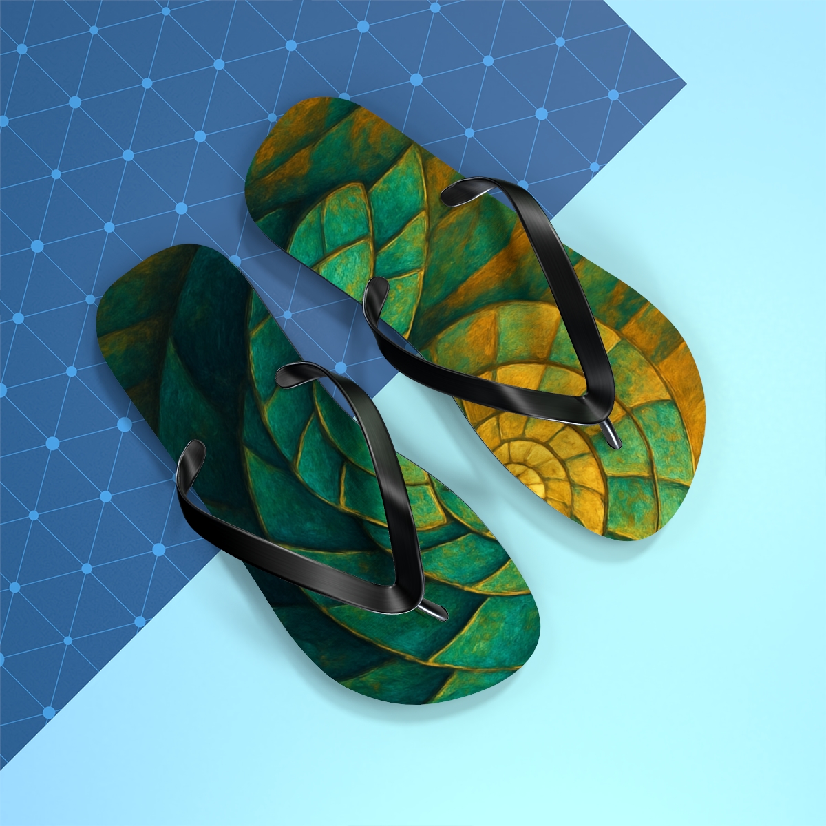 Golden Spiral Shores Flip Flops