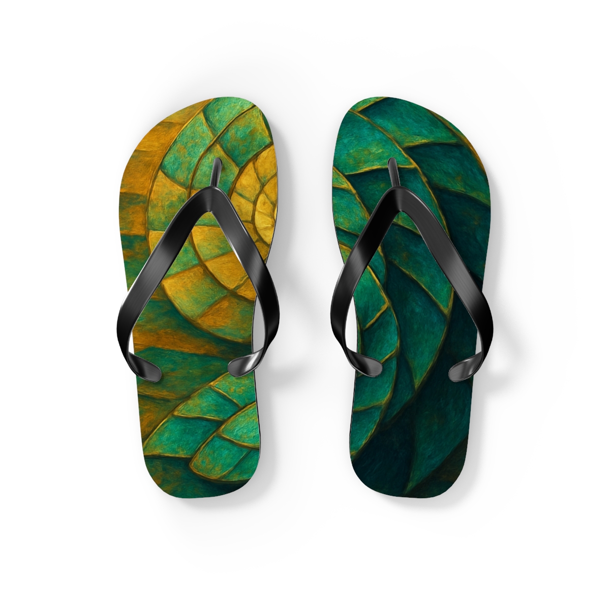 Golden Spiral Shores Flip Flops