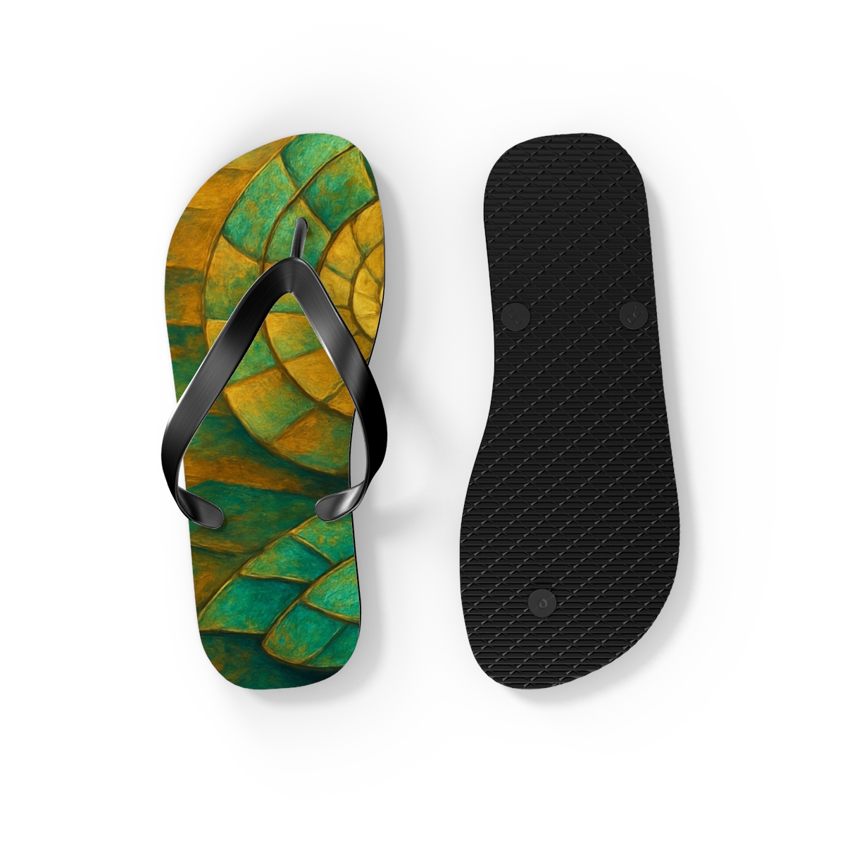 Golden Spiral Shores Flip Flops