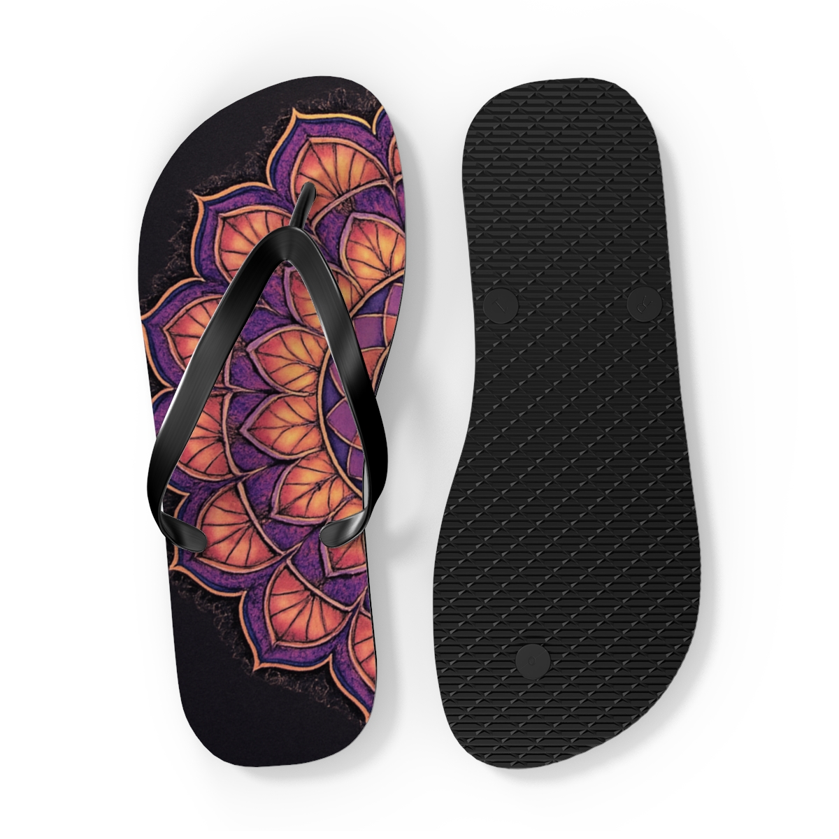 Prismatic Spiral Rosette Array colorful rubber flip flops