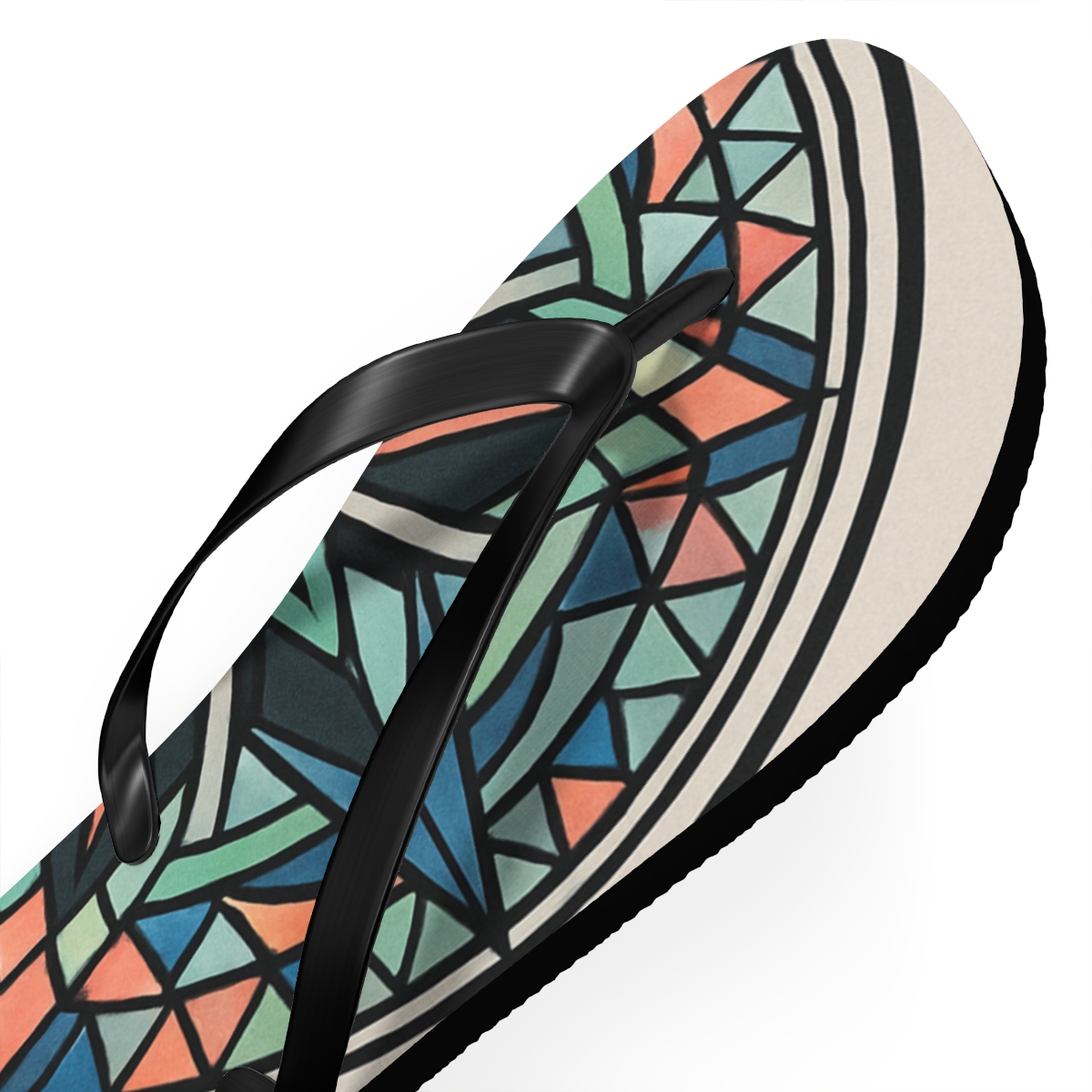 Prismatic Spoke Spiral Medallion designer logo flip flops