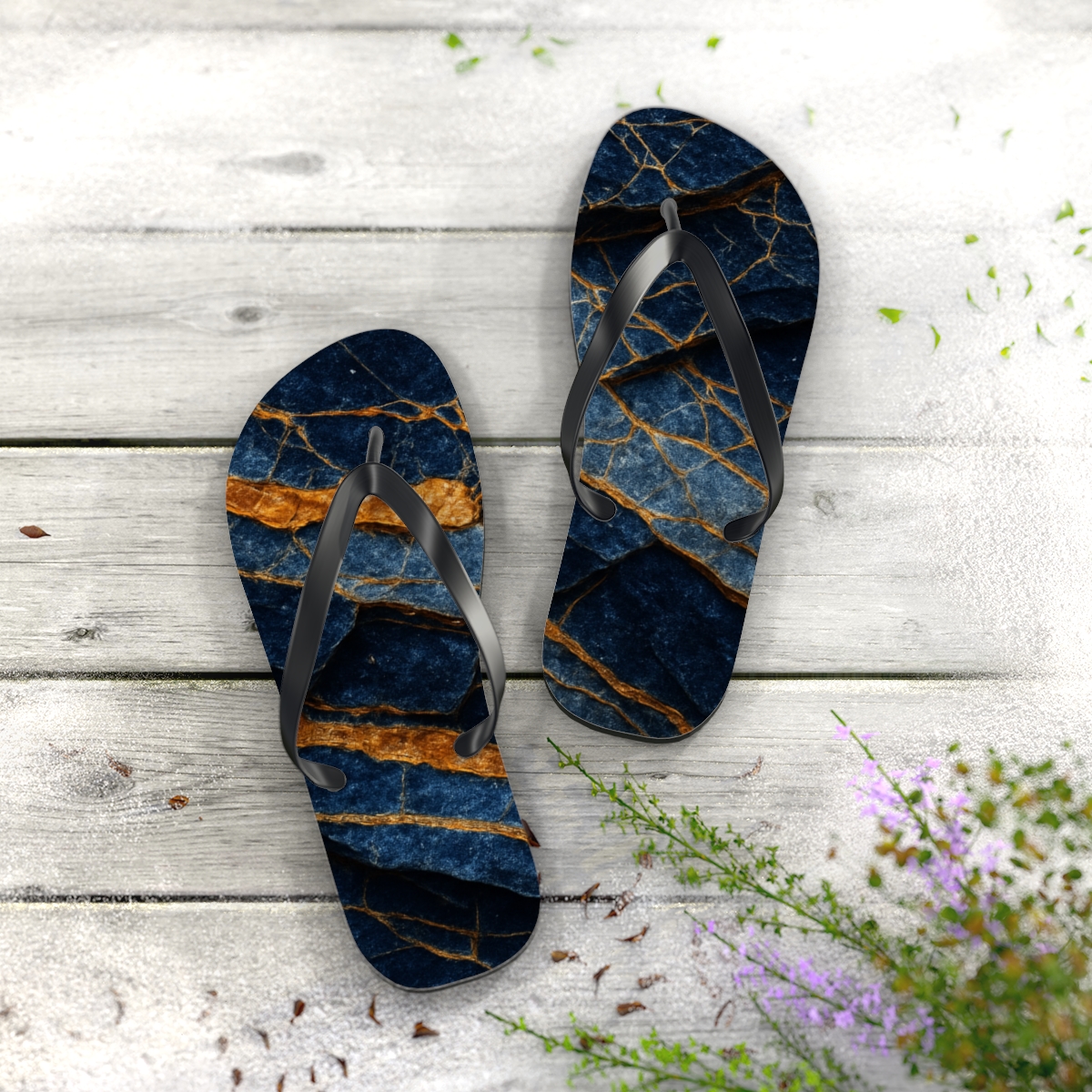 Prismatic Strata Vein Lattice personalized beach flip flops