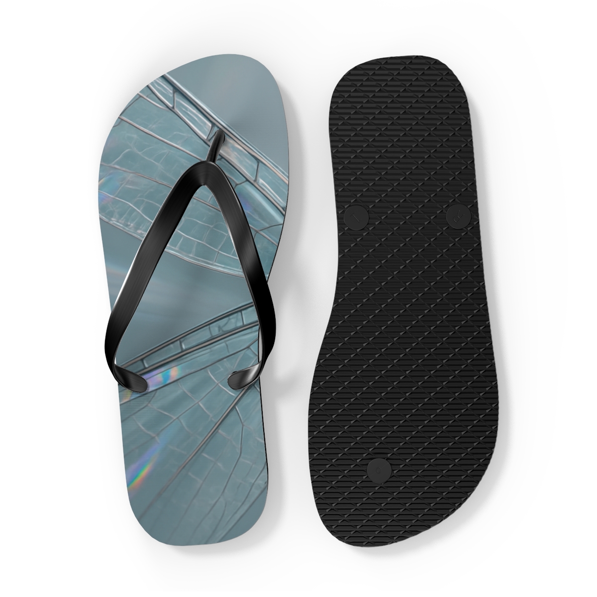 Prismatic Wingbeat Of The Dragonfly custom flip flops