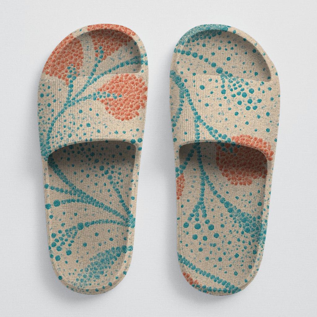 Teal Coral Bloom Slides