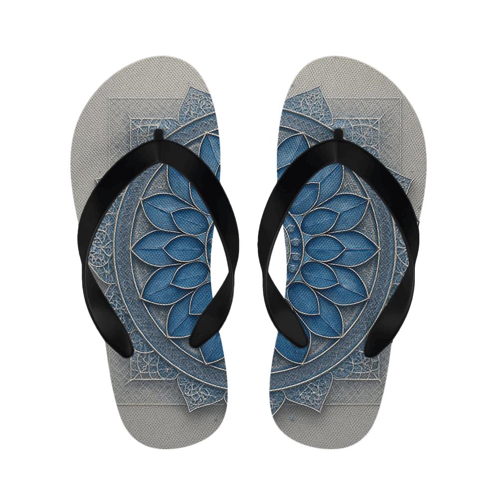 Serene Sapphire Bloom Slippers