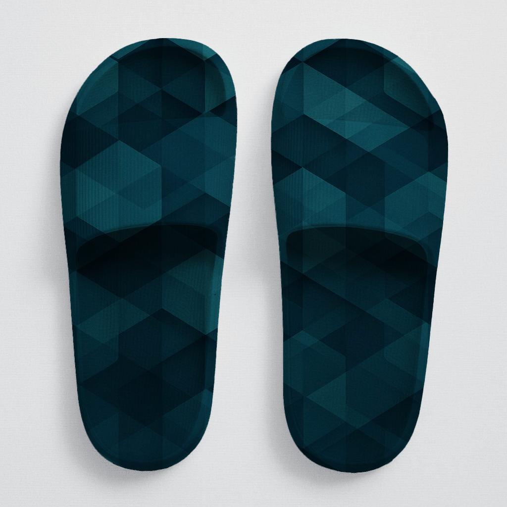 Navy Teal Harmony Slides