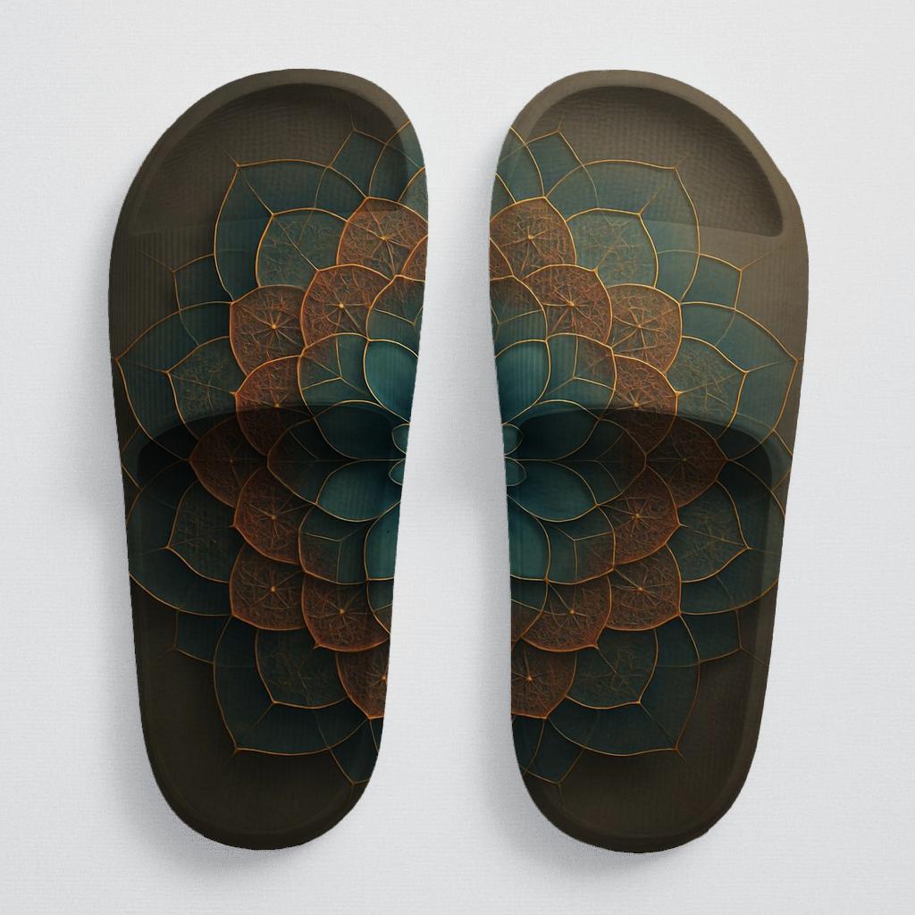 Fractal Petal Matrix comfortable casual slides