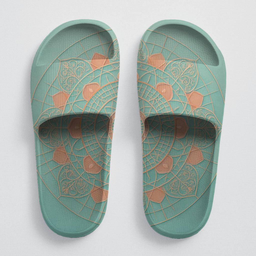 Orbital Filigree Mandala sporty rubber slides