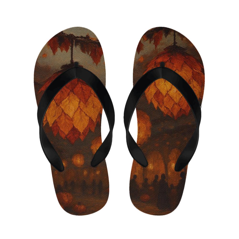 Autumn Lantern Mosaic unique printed slippers