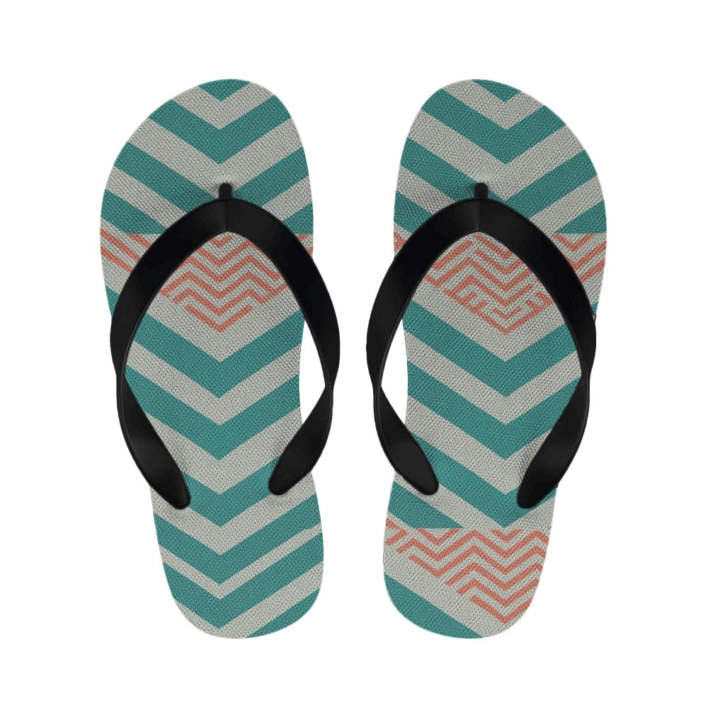 Oscillating Chevron Mosaic warm fleece slippers