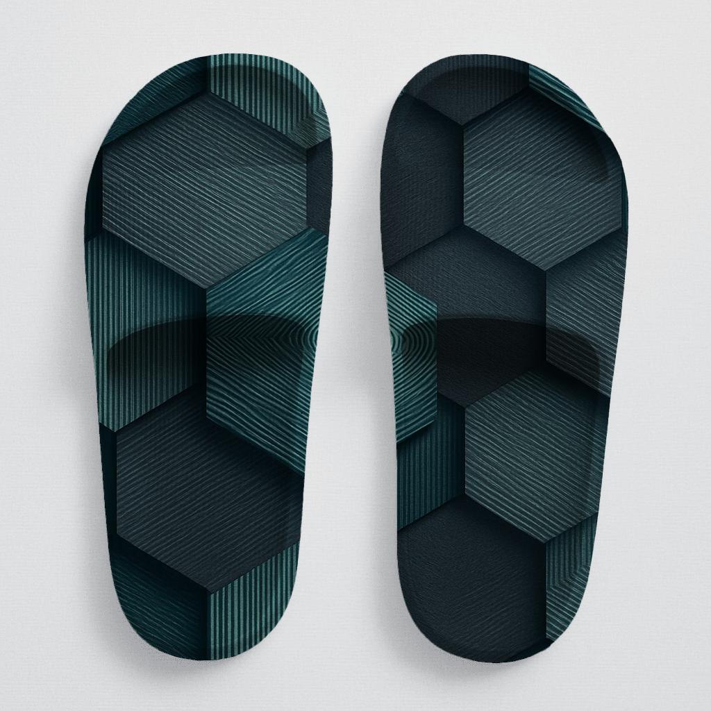 Moire Hex Weave soft footbed slides