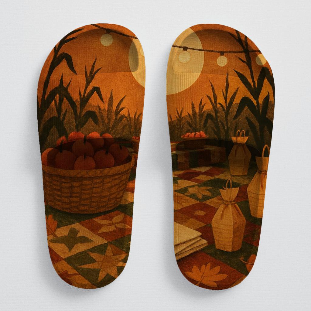 Harvest Moon Patchwork soft footbed slides