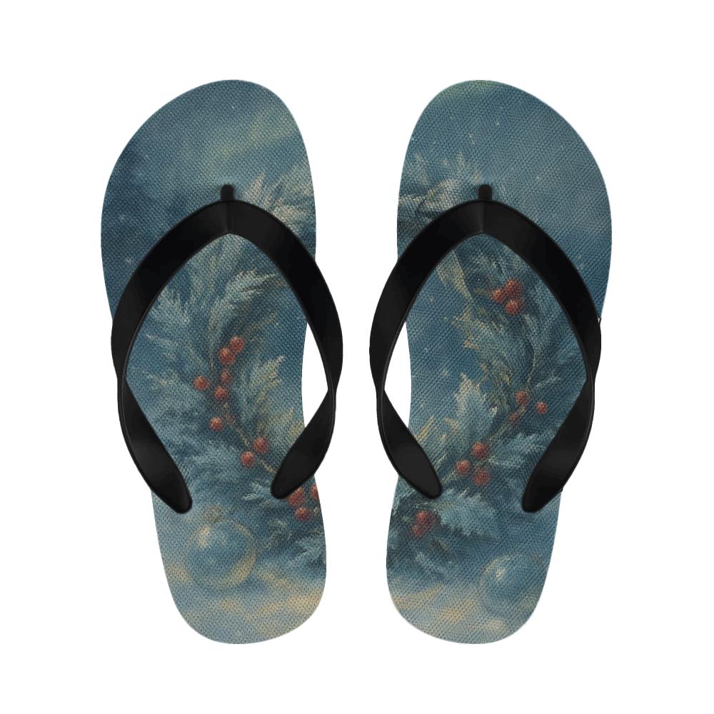 Aurora Winter Wreath warm fleece slippers