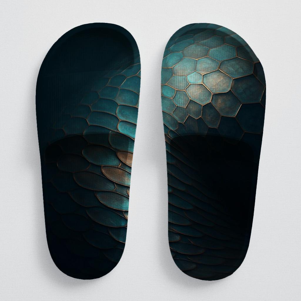 Iridescent Carapace Pattern stylish pool slides
