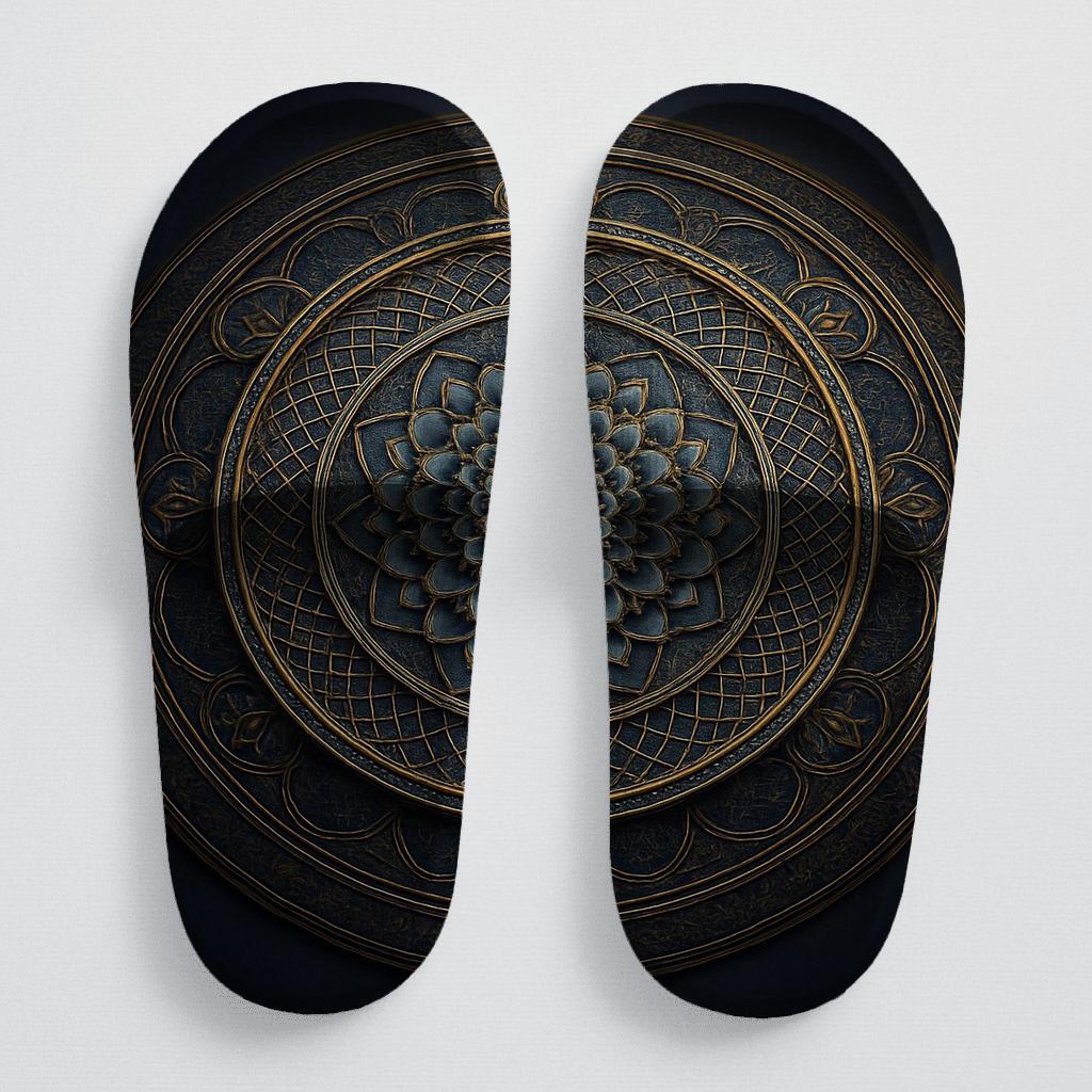 Fractal Orb Weave sporty rubber slides