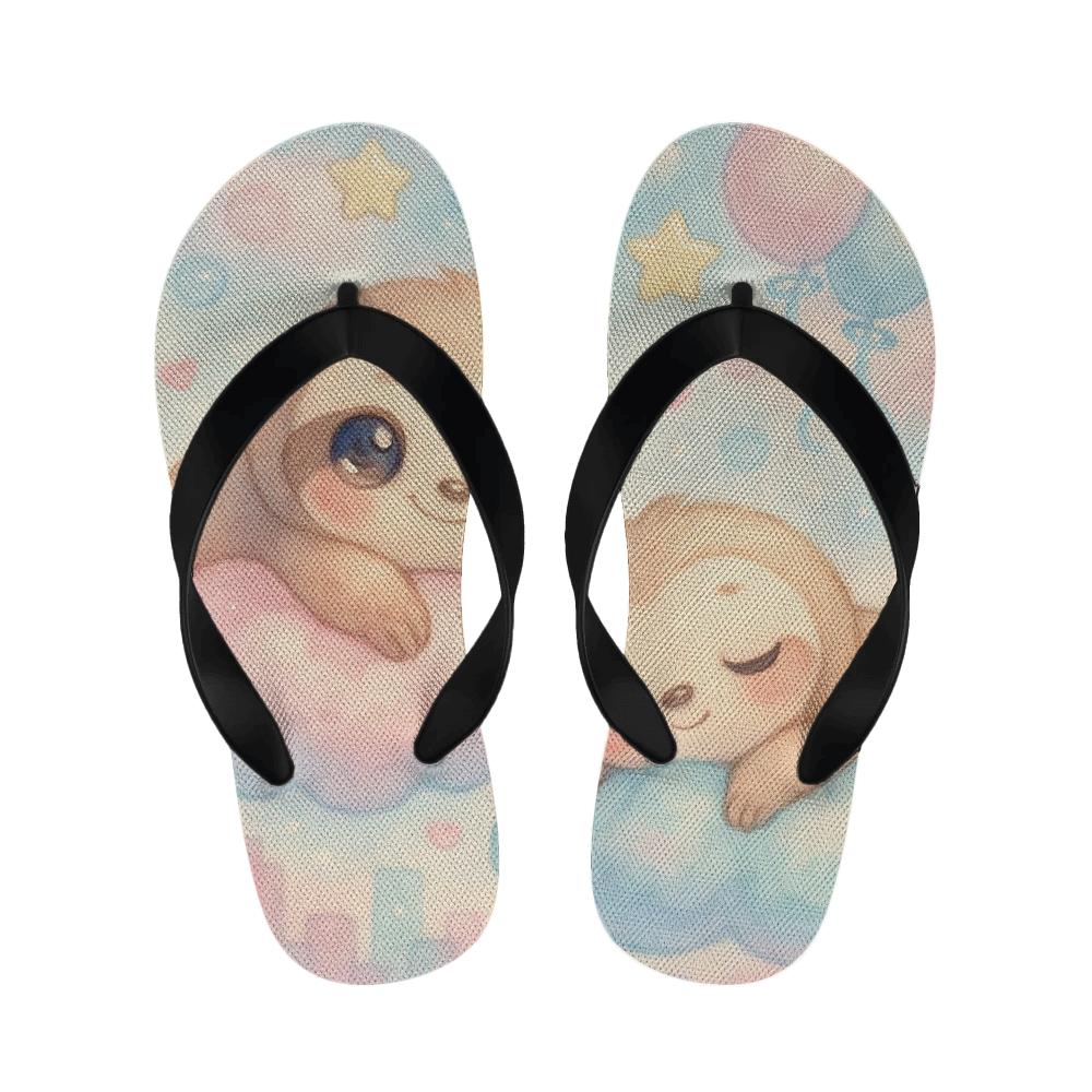 Cotton Candy Sloth Naps personalized cozy slippers