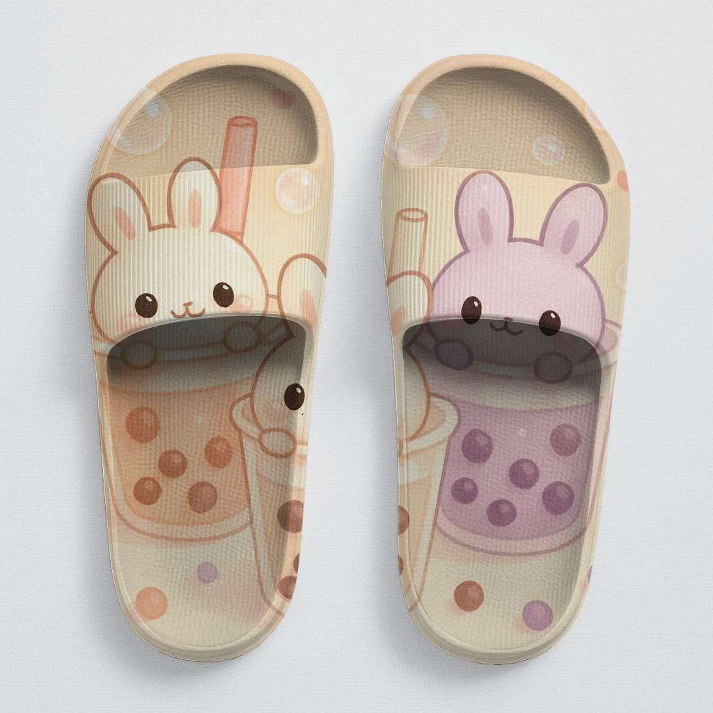 Bubble Tea Bunny Bunch trendy summer slides
