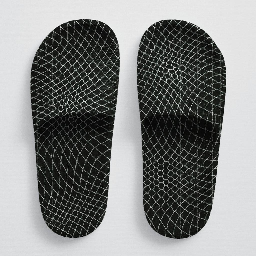 Microgrid Moire Field personalized slide sandals