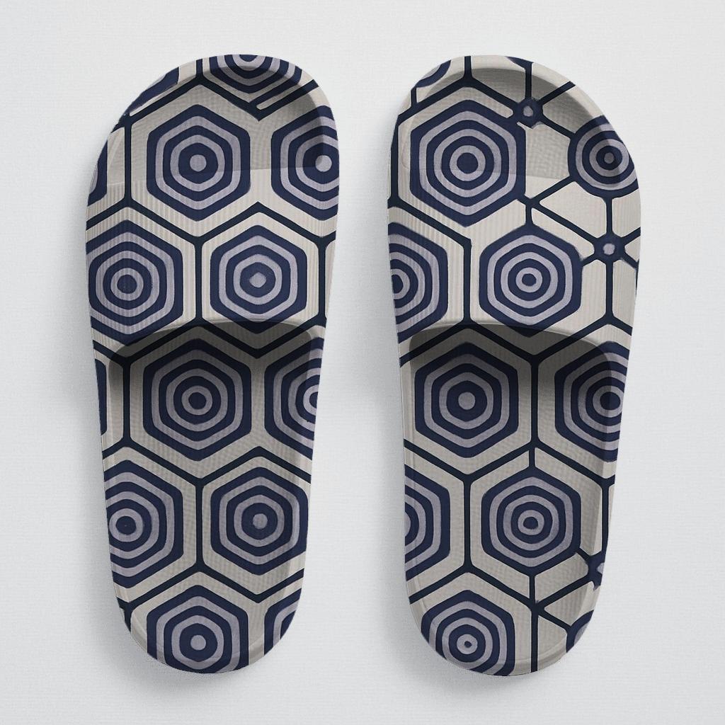 Hexagonal Pulse Grid sporty rubber slides