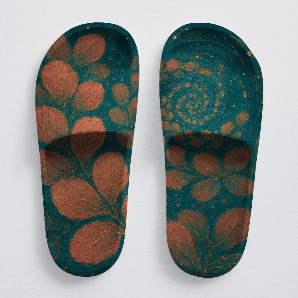 Petal Spiral Mosaic soft footbed slides