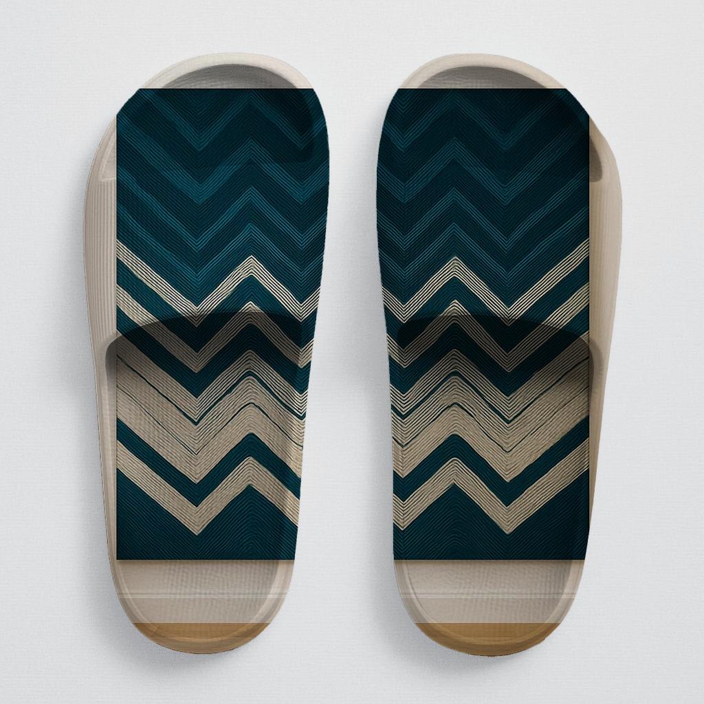 Moire Chevron Lattice comfortable casual slides