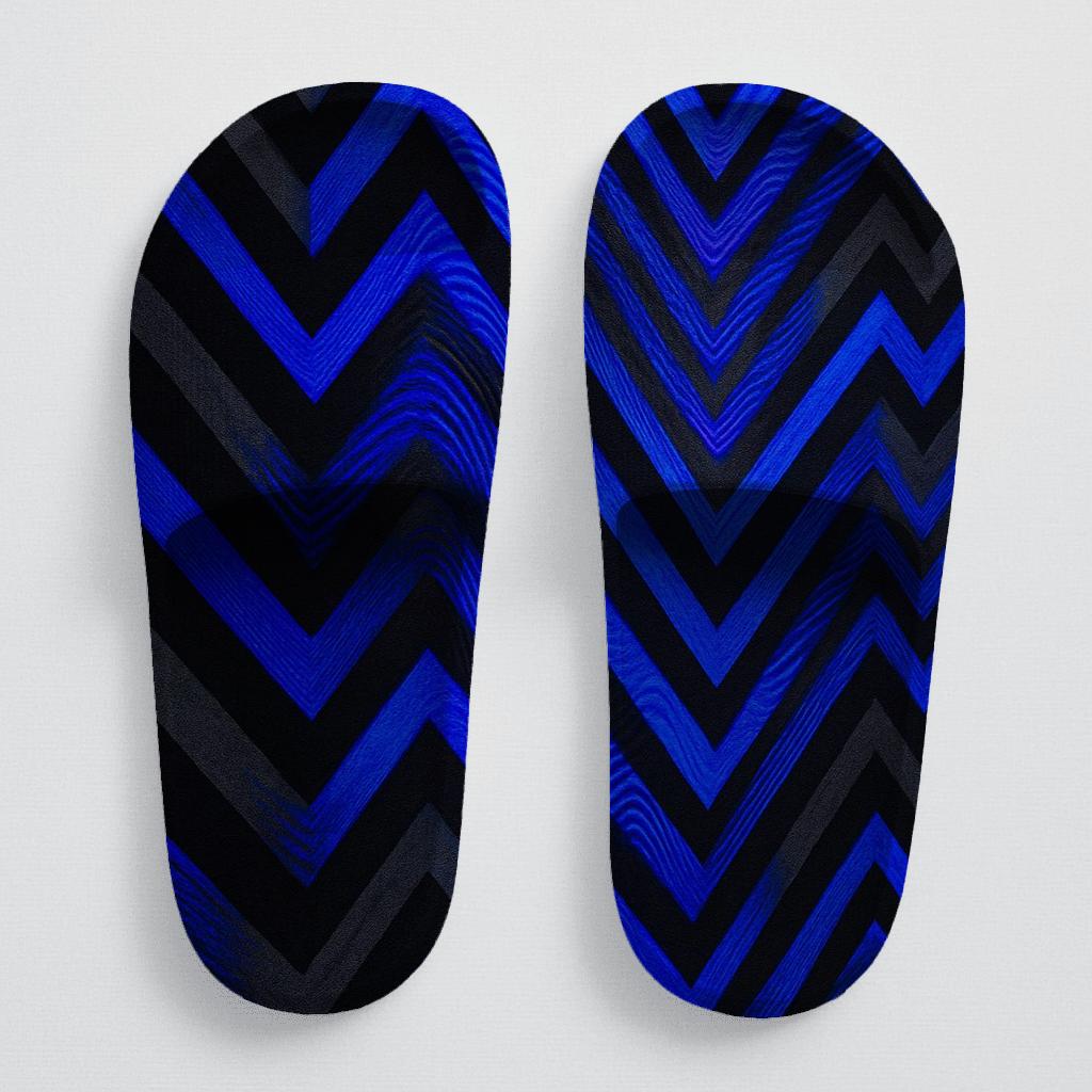 Chevron Moire Cascade trendy summer slides