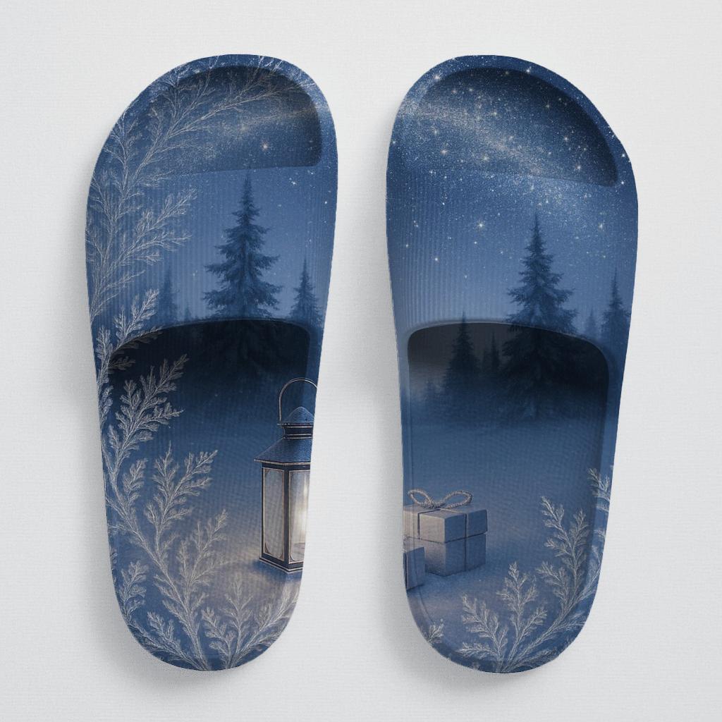 Winter Solstice Starlace personalized slide sandals