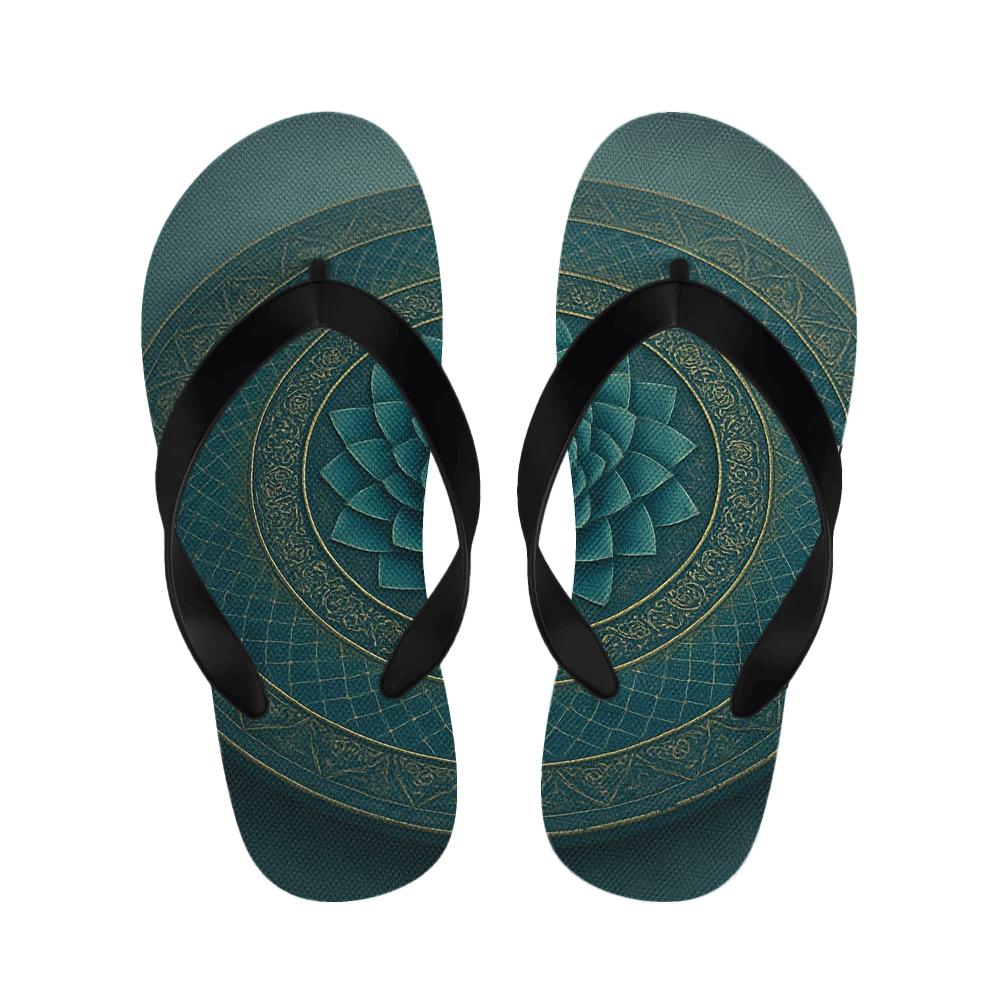 Spiral Petal Labyrinth unique printed slippers