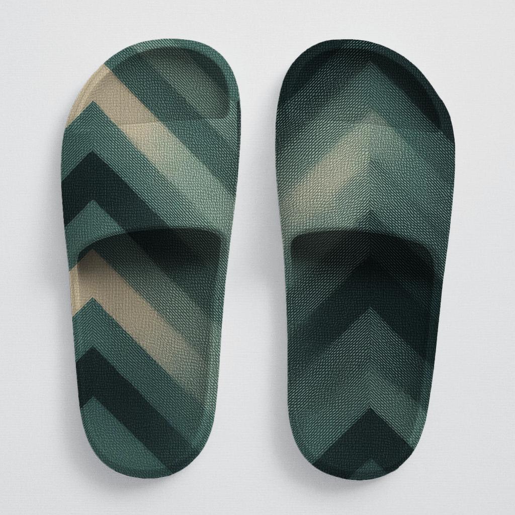 Moire Chevron Lattice sporty rubber slides