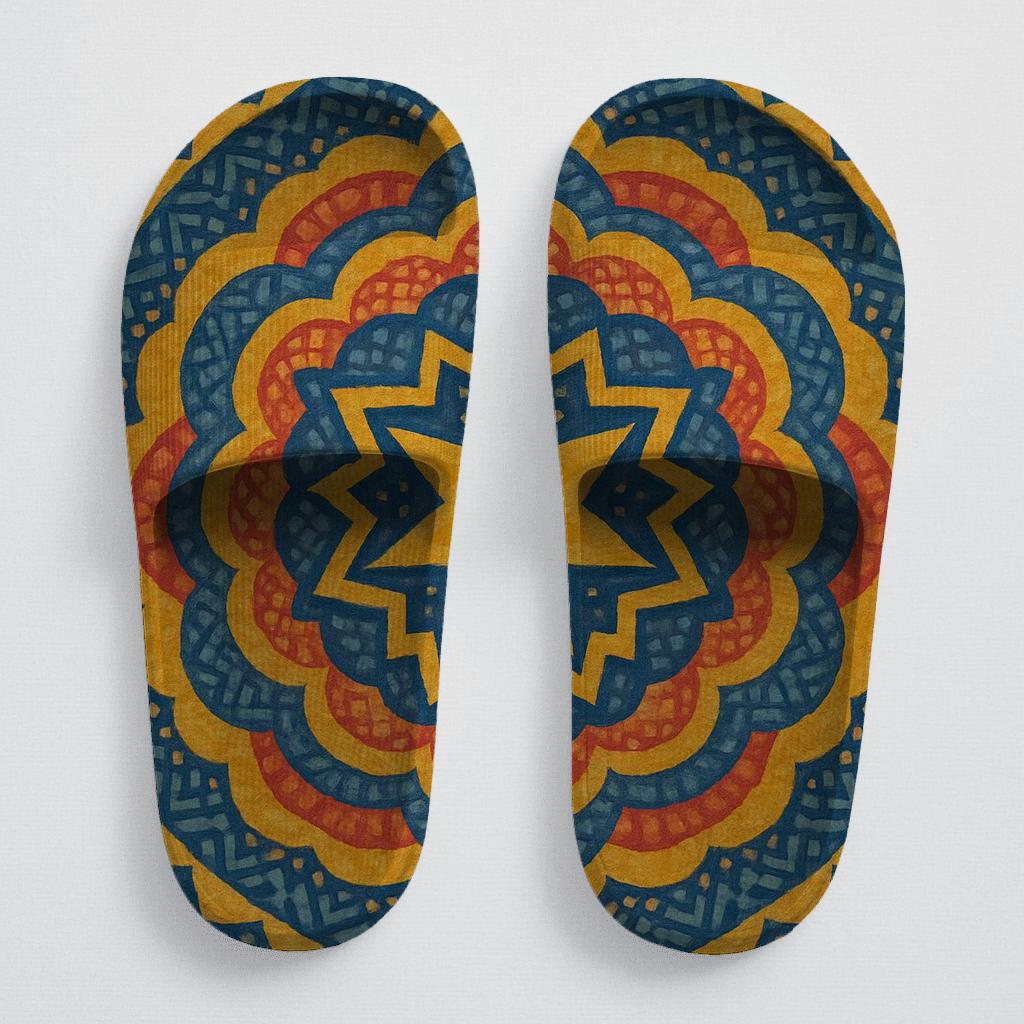 Fractal Starburst Medallion comfortable casual slides