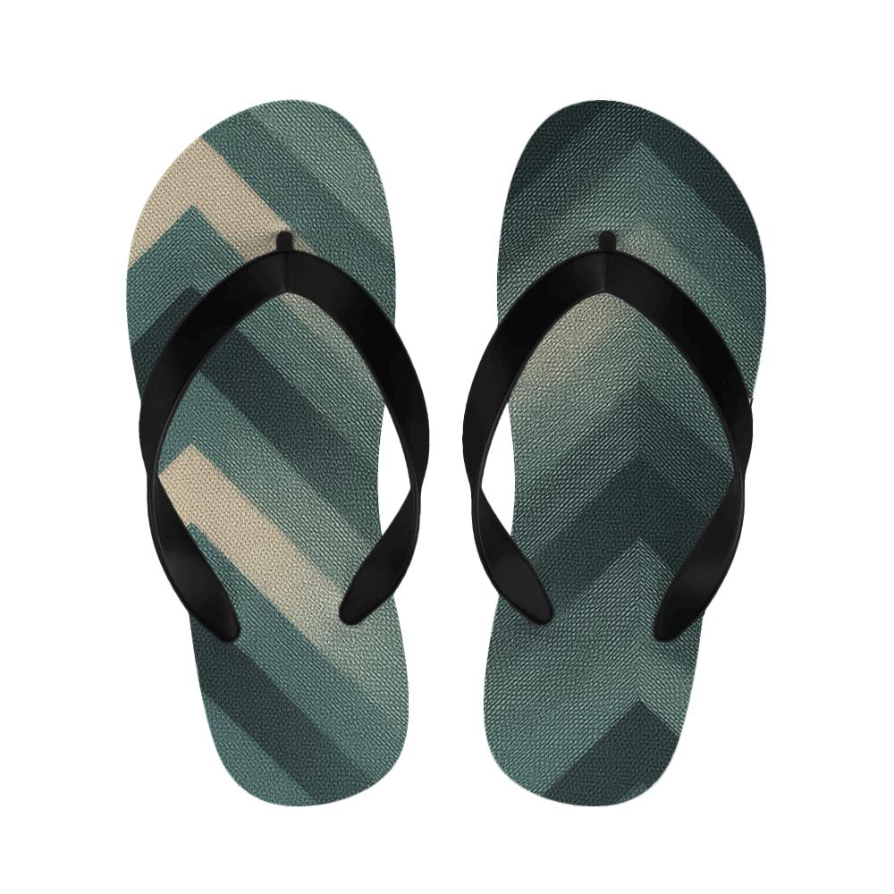 Moire Chevron Lattice designer logo slippers