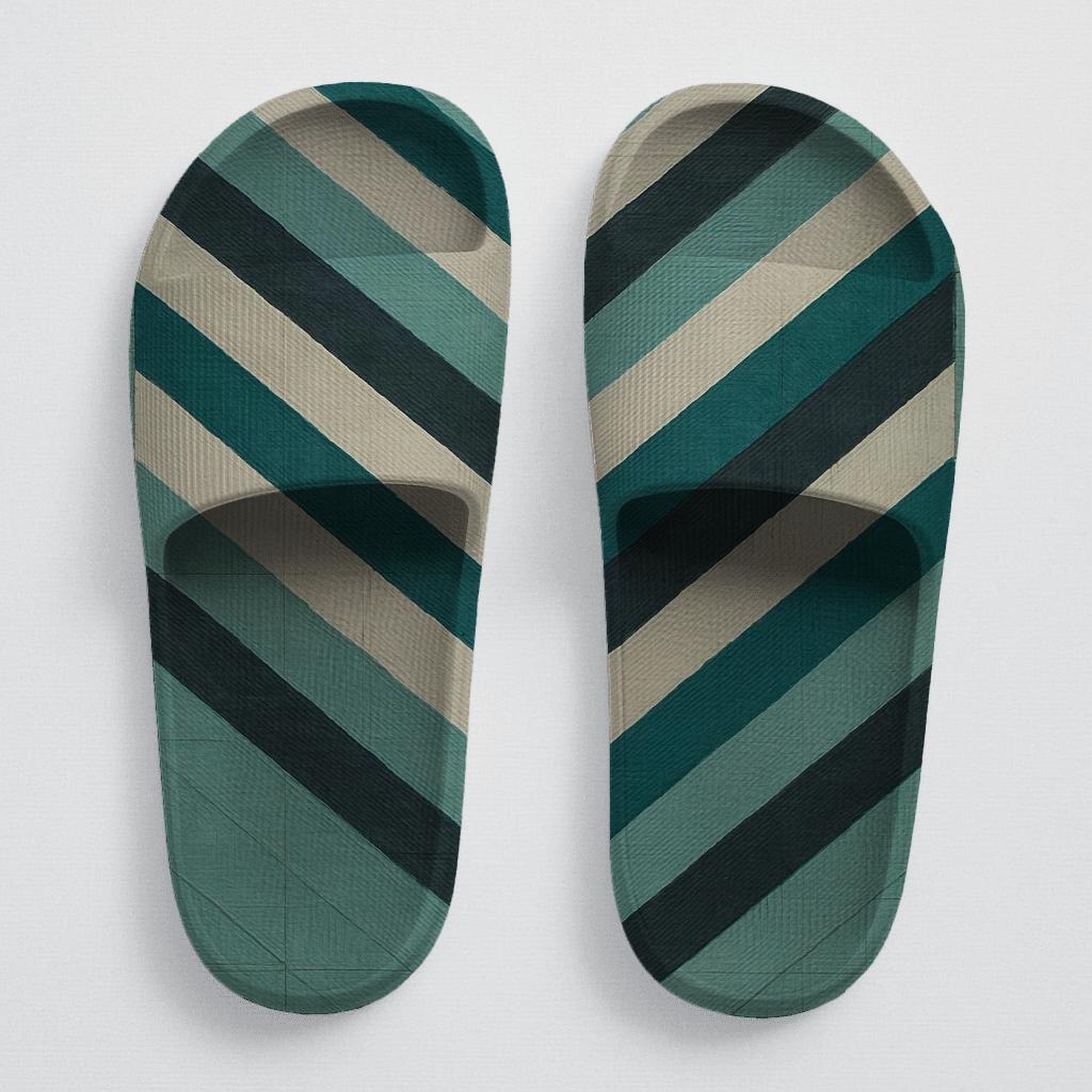 Moire Chevron Labyrinth soft footbed slides