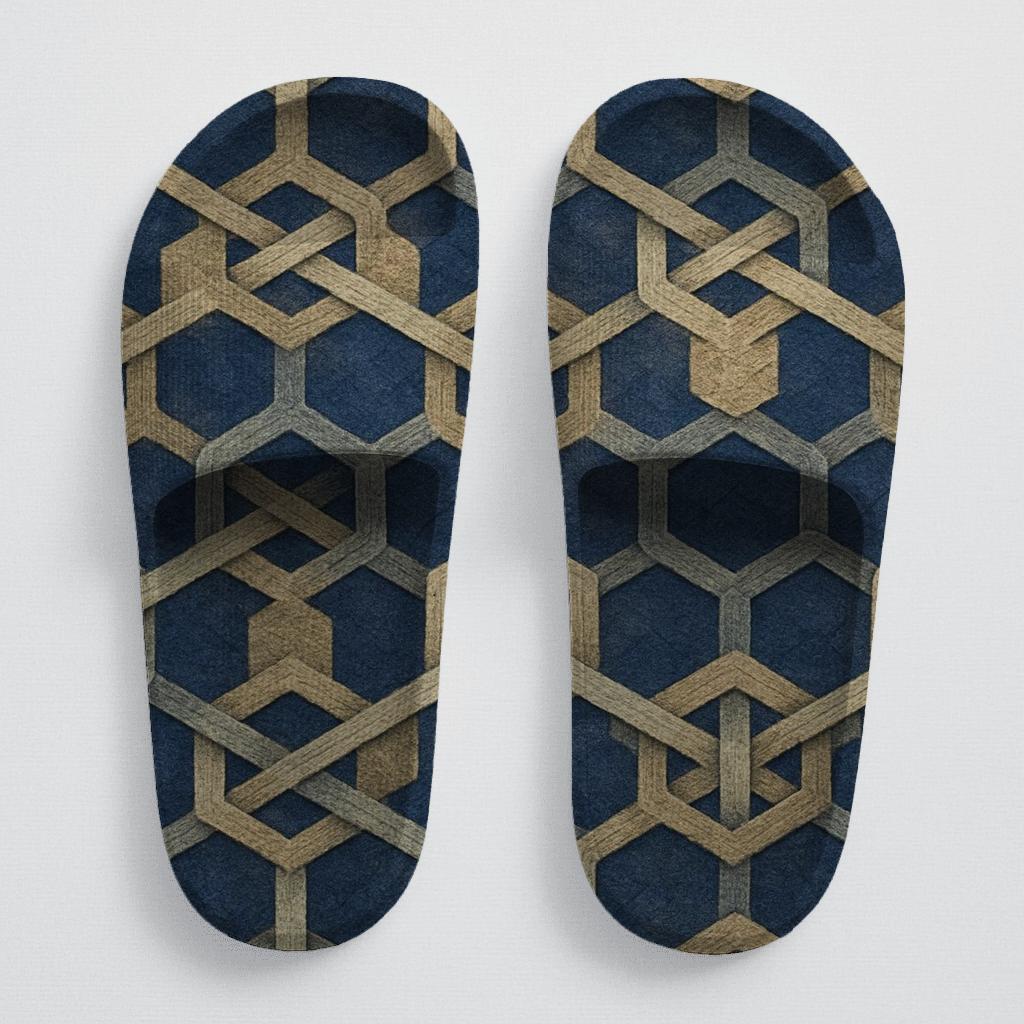 Celestial Hex Weave sporty rubber slides
