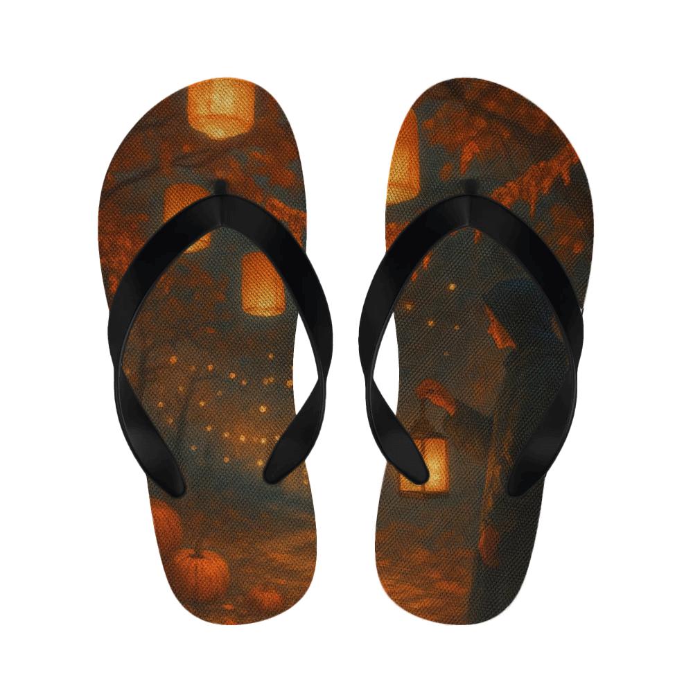 Autumn Lantern Cascade personalized cozy slippers