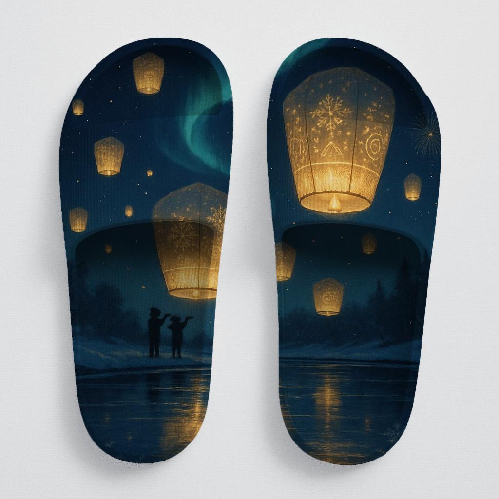Winter Lantern Aurora trendy summer slides