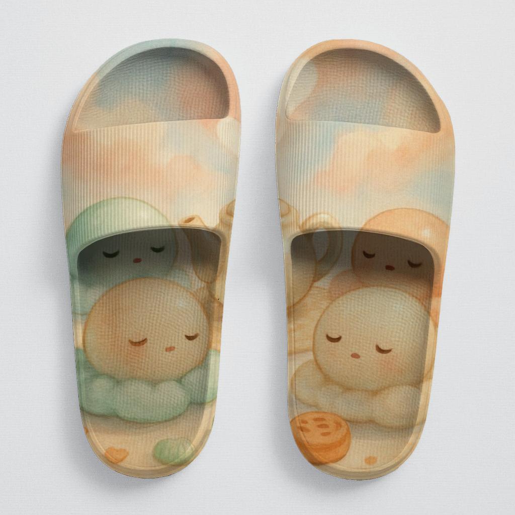 Mochi Cloud Tea Party soft footbed slides