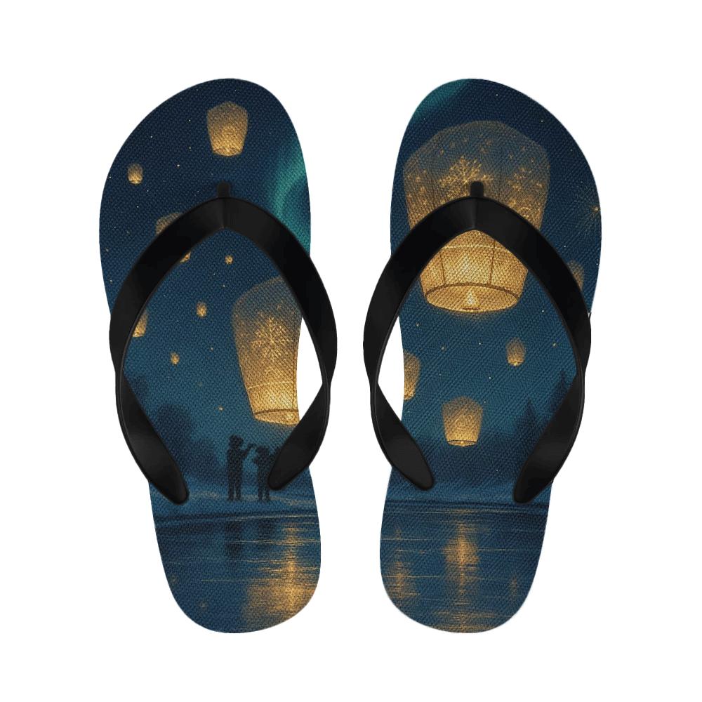 Winter Lantern Aurora unique printed slipperscustom slippers