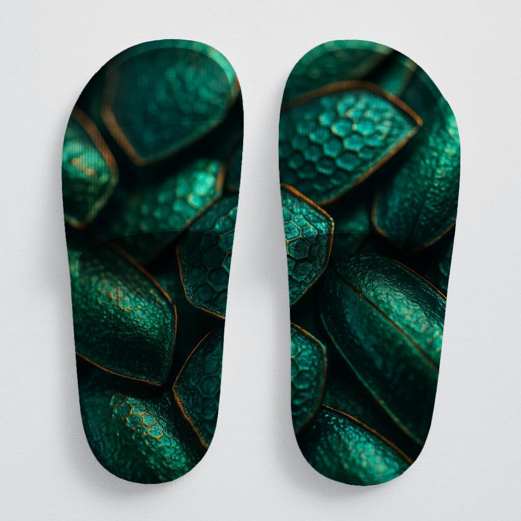 Iridescent Beetle Mosaic soft footbed slides